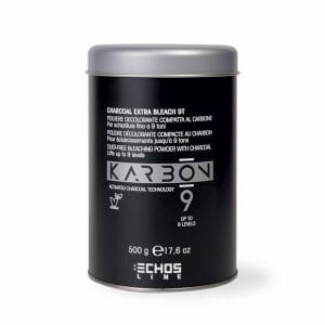 karbon 9 charcoal extra bleach 9t polvere decolorante compatta al carbone 500g echosline