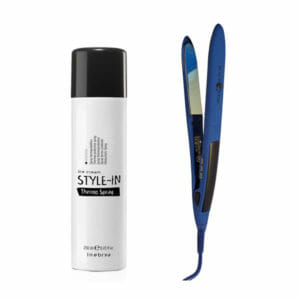 kit piastra professionale capelli blu black starthermo spray 250ml inebrya